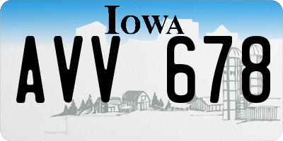 IA license plate AVV678