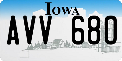 IA license plate AVV680