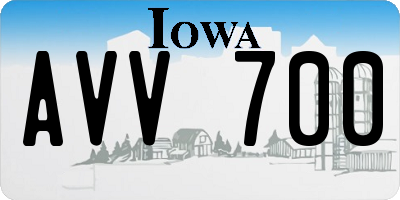IA license plate AVV700