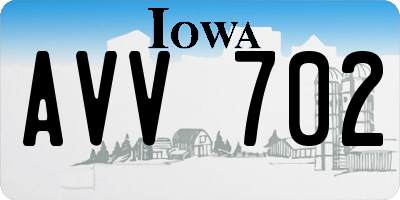 IA license plate AVV702