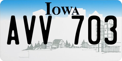 IA license plate AVV703