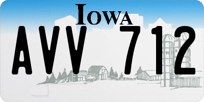 IA license plate AVV712