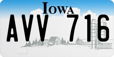 IA license plate AVV716