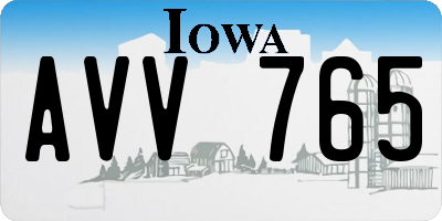 IA license plate AVV765