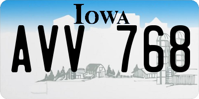 IA license plate AVV768