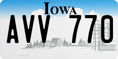 IA license plate AVV770