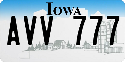 IA license plate AVV777