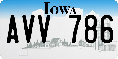 IA license plate AVV786