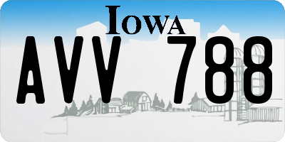 IA license plate AVV788
