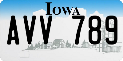 IA license plate AVV789