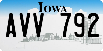 IA license plate AVV792