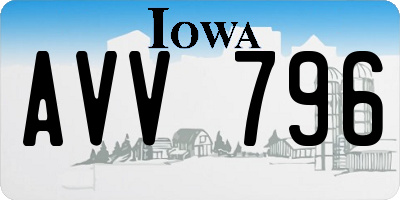 IA license plate AVV796