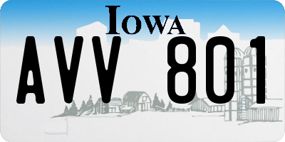 IA license plate AVV801