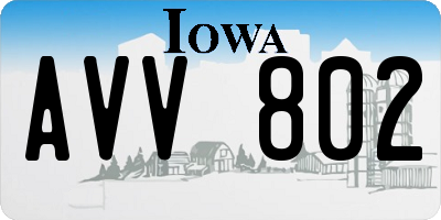 IA license plate AVV802