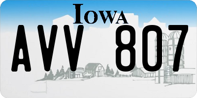 IA license plate AVV807