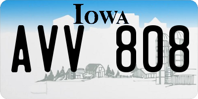 IA license plate AVV808