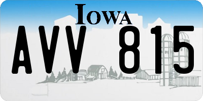 IA license plate AVV815