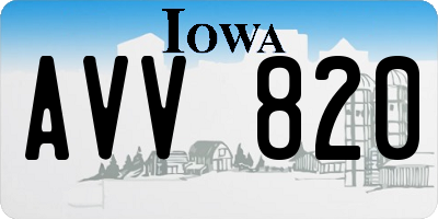 IA license plate AVV820