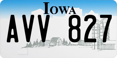 IA license plate AVV827