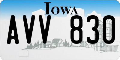 IA license plate AVV830