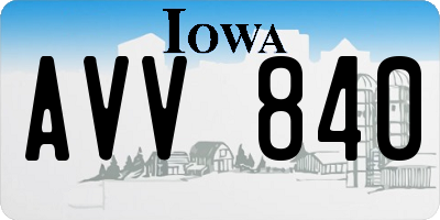 IA license plate AVV840