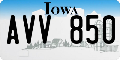 IA license plate AVV850
