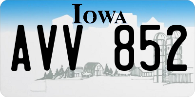 IA license plate AVV852