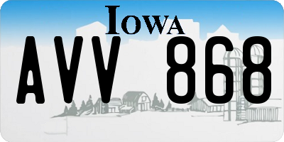 IA license plate AVV868