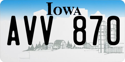 IA license plate AVV870