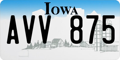 IA license plate AVV875