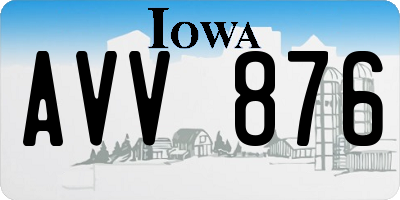 IA license plate AVV876