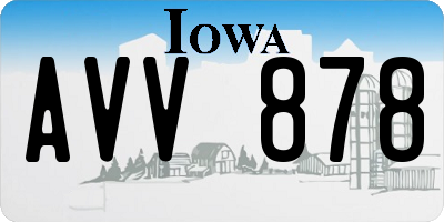 IA license plate AVV878