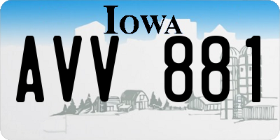 IA license plate AVV881
