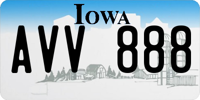 IA license plate AVV888
