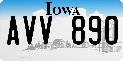 IA license plate AVV890