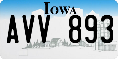 IA license plate AVV893