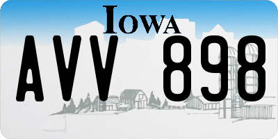 IA license plate AVV898