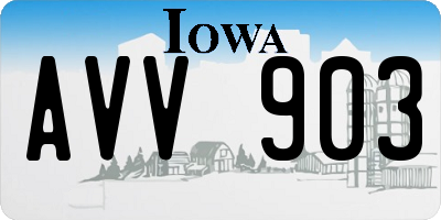 IA license plate AVV903