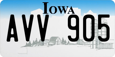 IA license plate AVV905