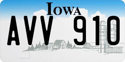 IA license plate AVV910