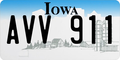 IA license plate AVV911