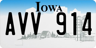 IA license plate AVV914