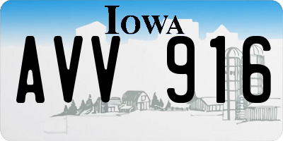 IA license plate AVV916
