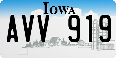 IA license plate AVV919