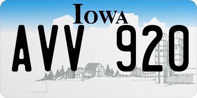 IA license plate AVV920
