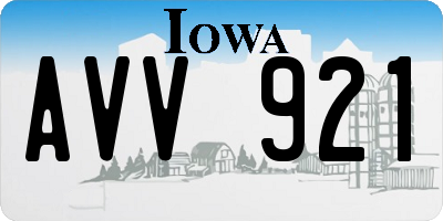 IA license plate AVV921
