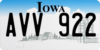 IA license plate AVV922