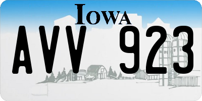 IA license plate AVV923