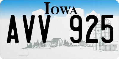 IA license plate AVV925