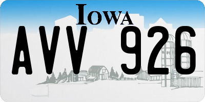 IA license plate AVV926